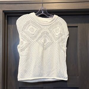 Evereve Cream Knit Top